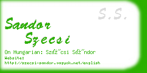 sandor szecsi business card